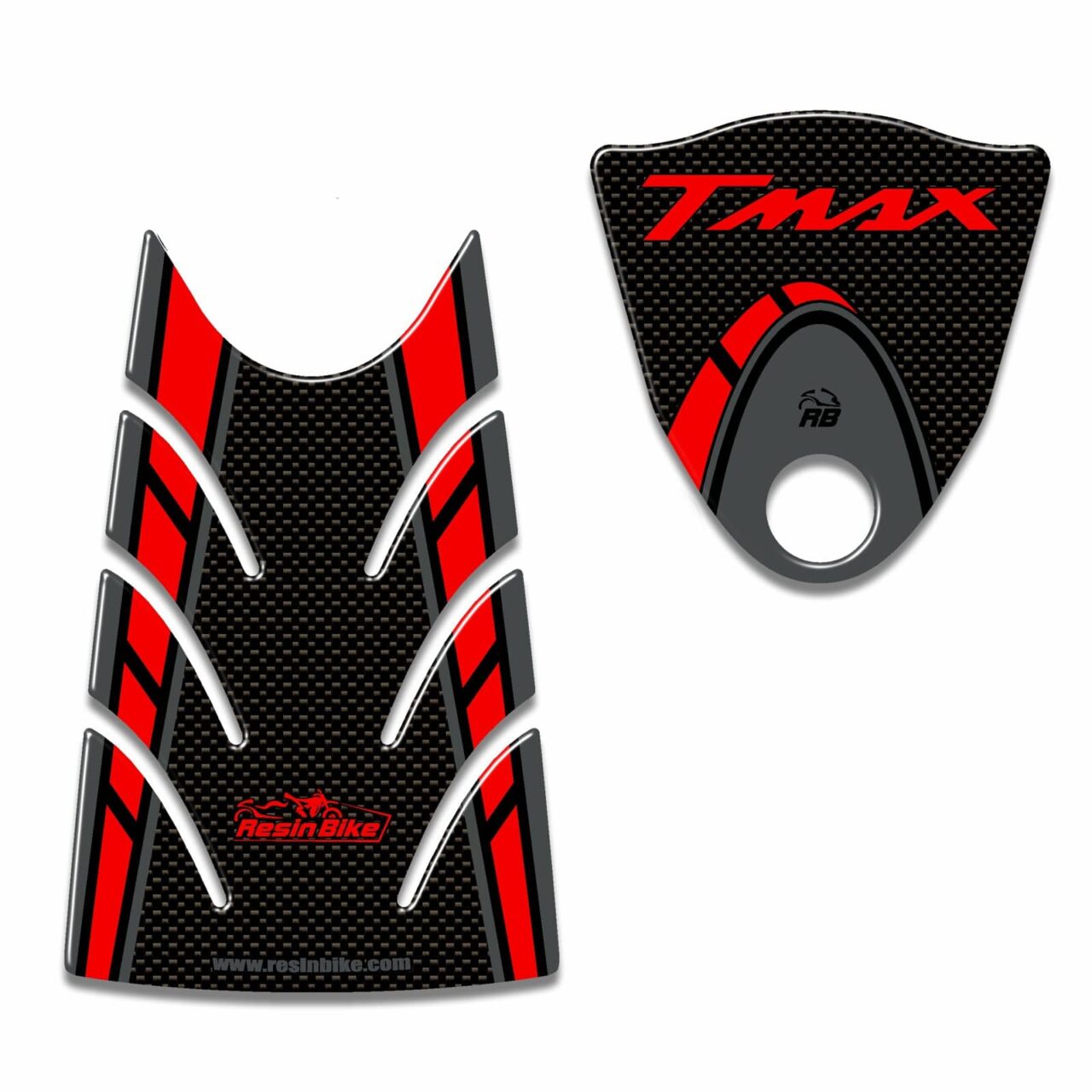 Kit Stickers 3D compatible with Yamaha TMAX 2008-2011 Tank Cover Carbon-Red - Image 2