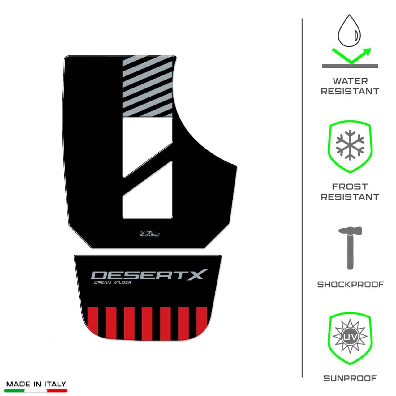 Paraserbatoio Adesivi 3D compatibili con Ducati DesertX RR22 2023 Protezione - immagine 7