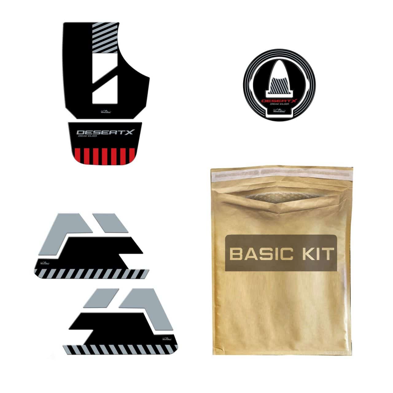 Kit Tank Basic Motorcycle Stickers 3D compatible with Ducati DesertX RR22 2023