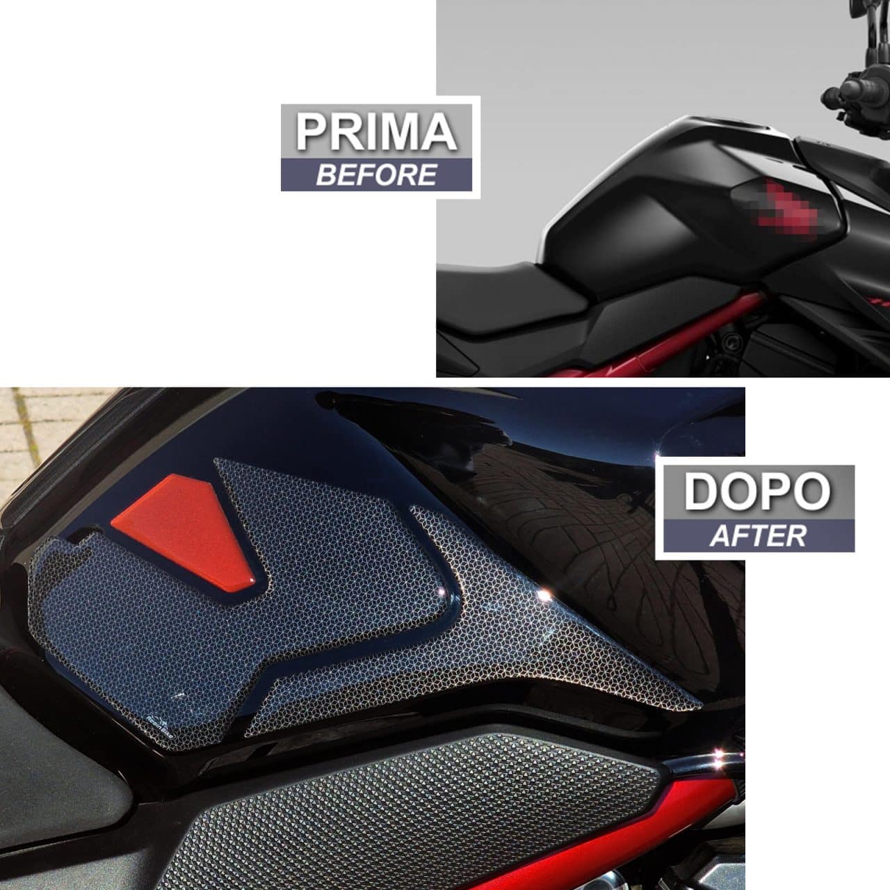 Motorcycle Stickers 3D compatible with Honda Hornet 750 2023 Tank Side Red - Image 3