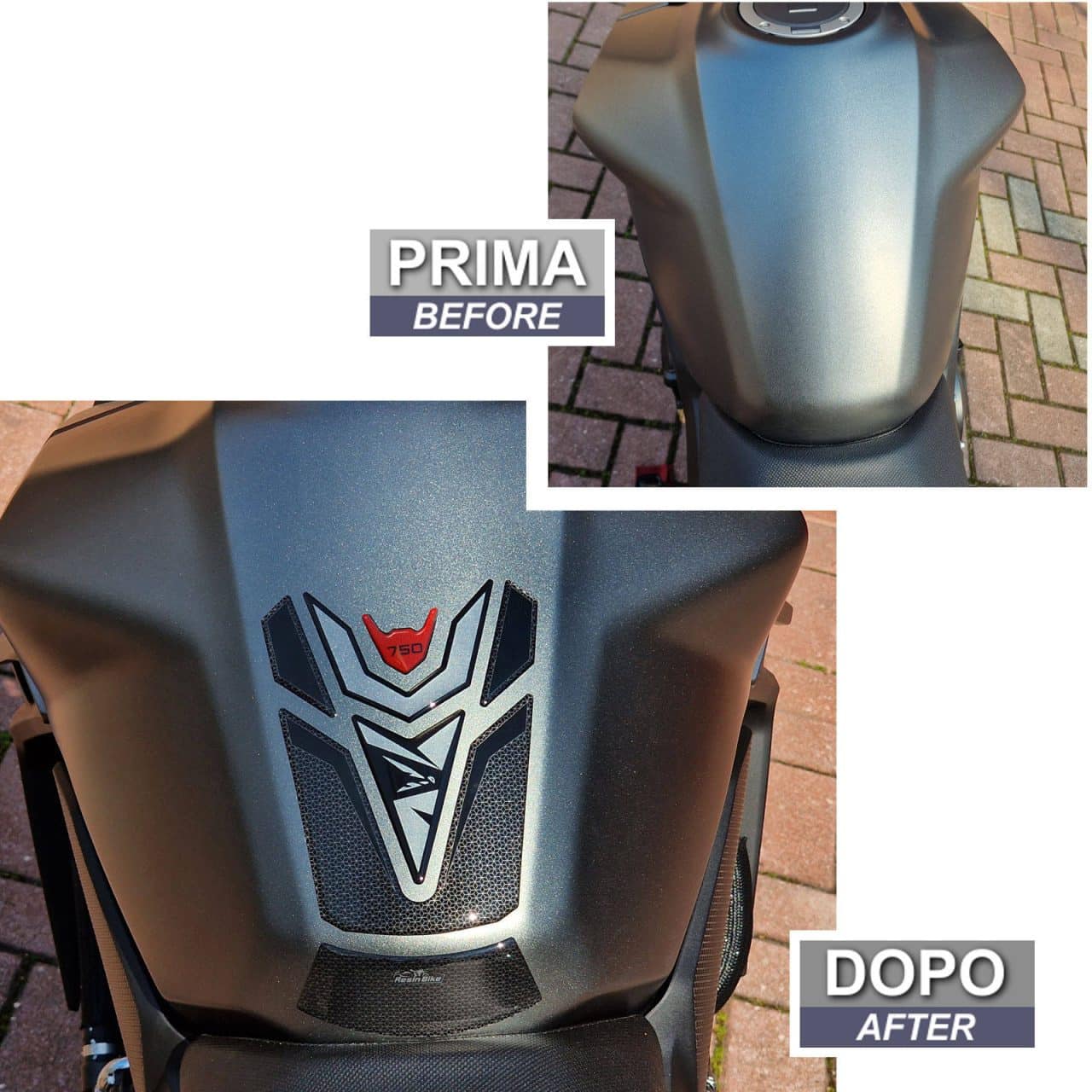 Paraserbatoio Adesivi Moto Resinati 3D compatibile con Honda Hornet 750 2023 – Image 3