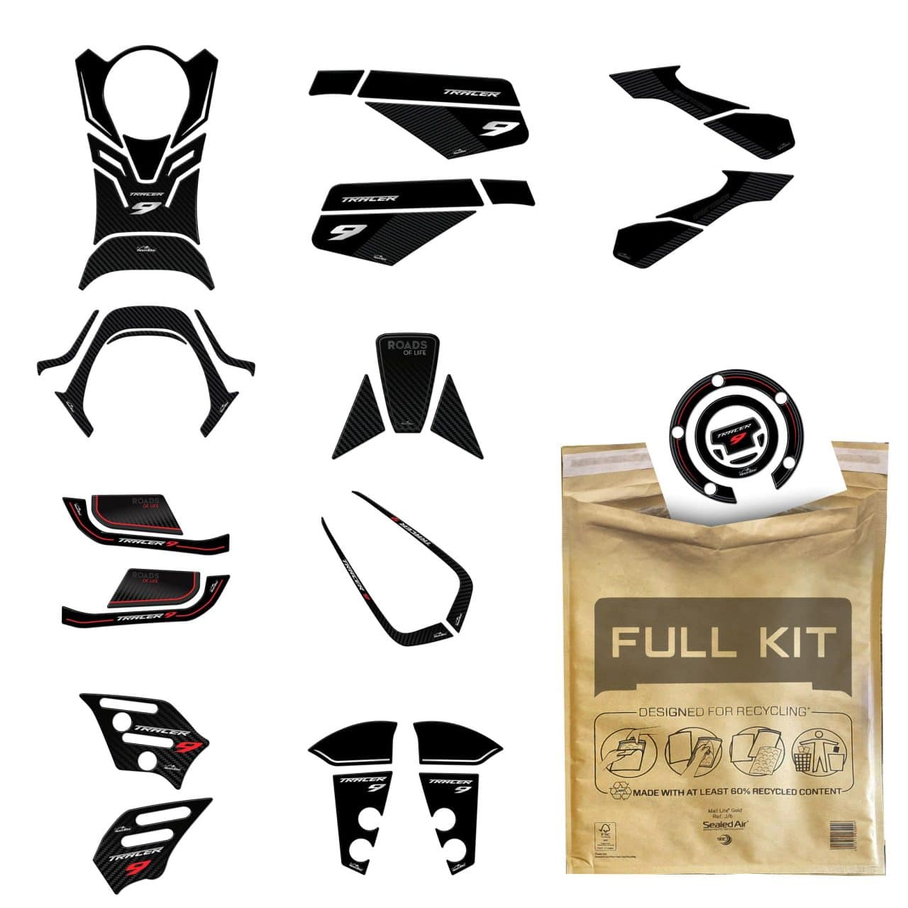 Kit Tank Full Motorcycle Stickers 3D compatible with Yamaha Tracer 9 2021-2023