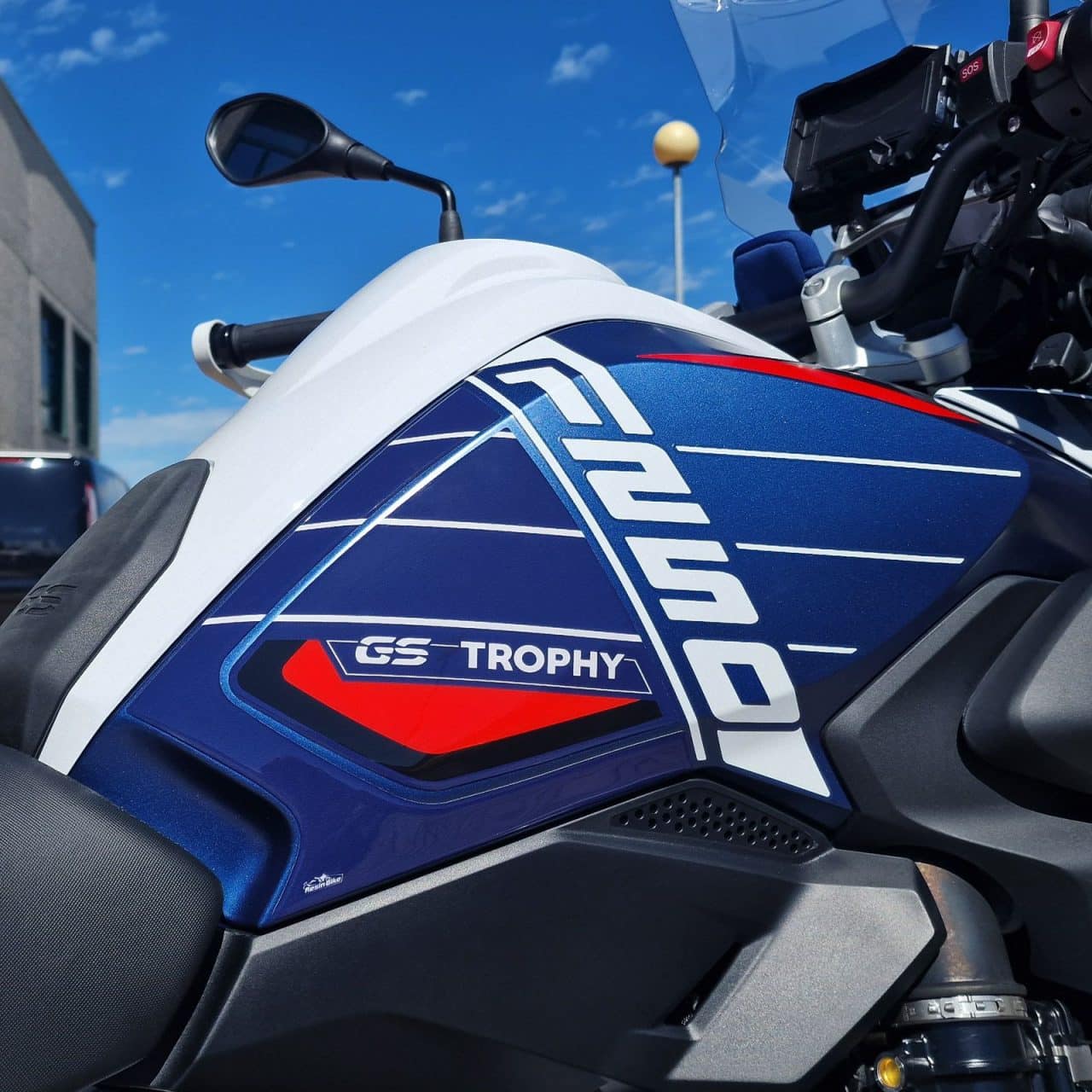 Adesivi 3D compatibili con BMW R 1250 GS Trophy 2023 Laterali Serbatoio