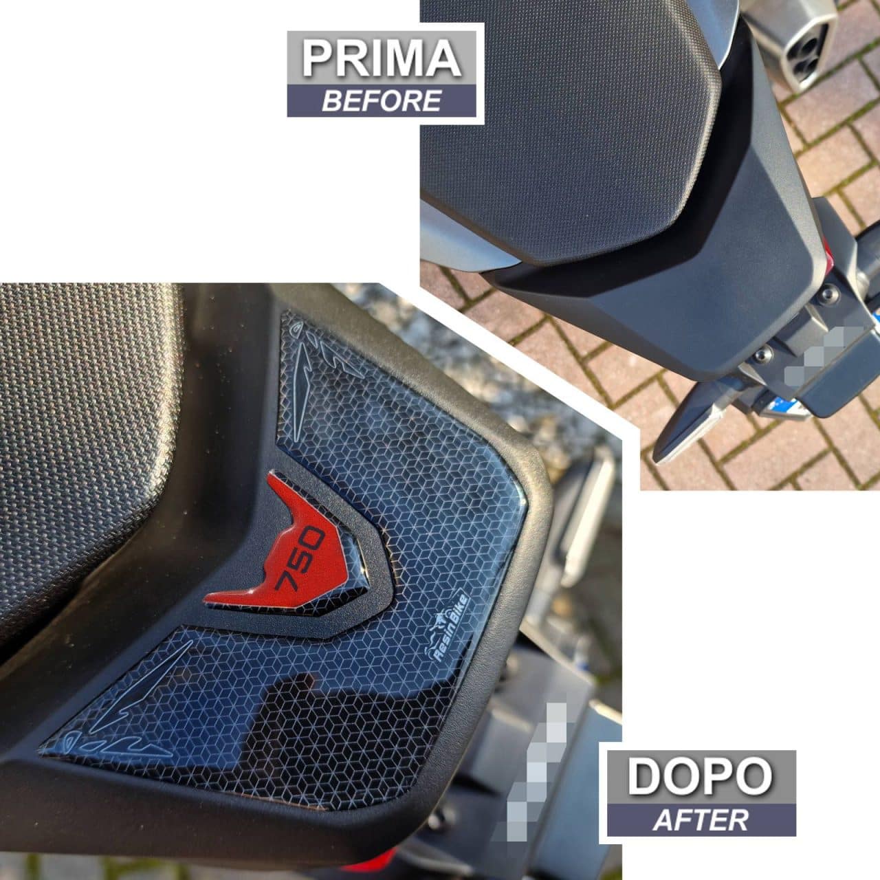 Motorcycle Stickers 3D compatible with Honda Hornet 750 2023 Tail Section Red - Image 3