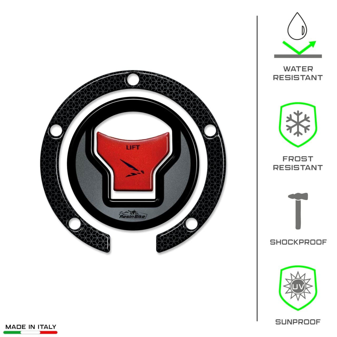 Aufkleber 3D Motorrad Kompatibel mit Honda Hornet 750 2023 Tankdeckelschutz Rot – Bild 7