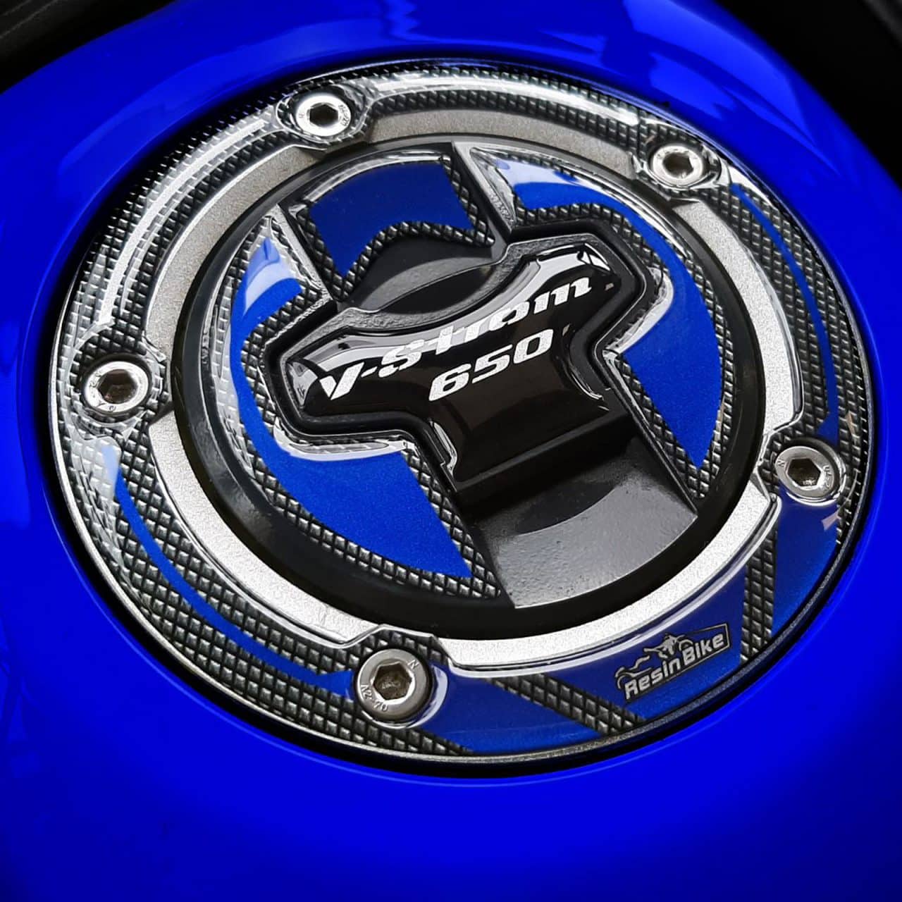 Kit Tank Basic Stickers 3D compatible with Suzuki V-strom 650 2017-2023 Blue - Image 4