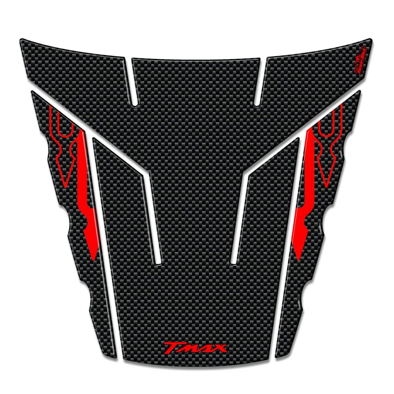 Stickers 3D compatible with Yamaha TMAX 2008-2011 Tail Section Carbon-Red