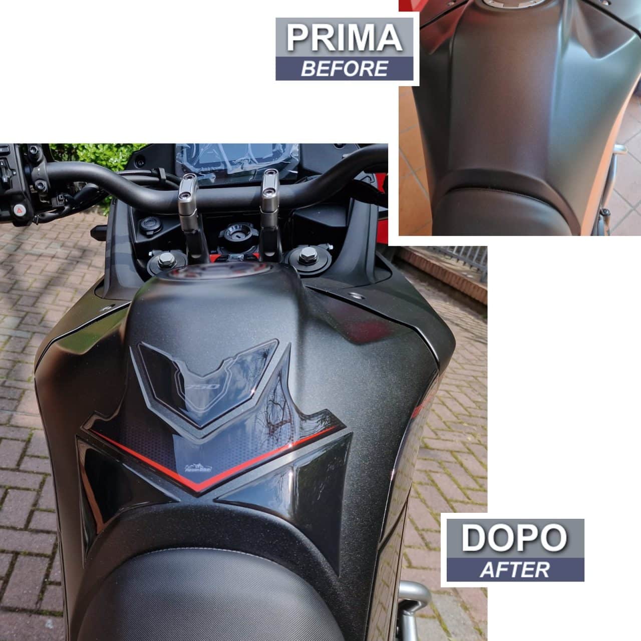 Autocollant 3D compatibles avec Honda Transalp XL750 2023 Réservoir Neutre – Image 3