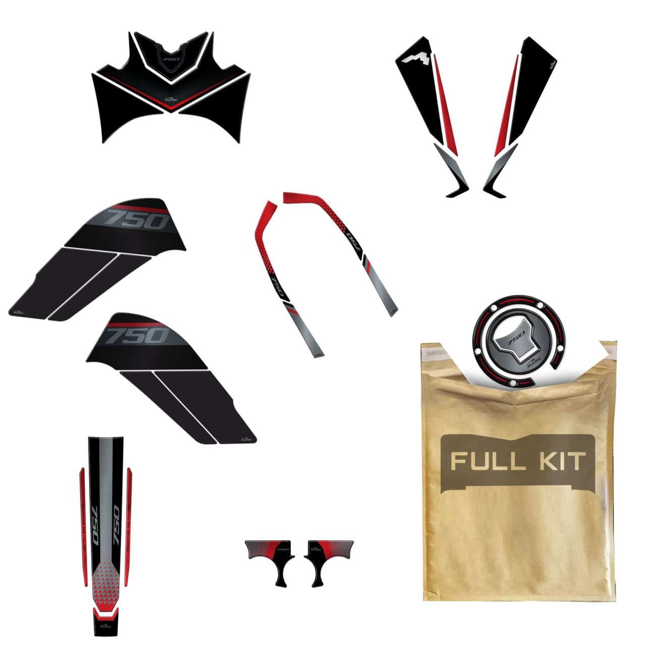 Kit Full Autocollant Moto 3D compatibles avec Honda Transalp XL750 2023 Neutre