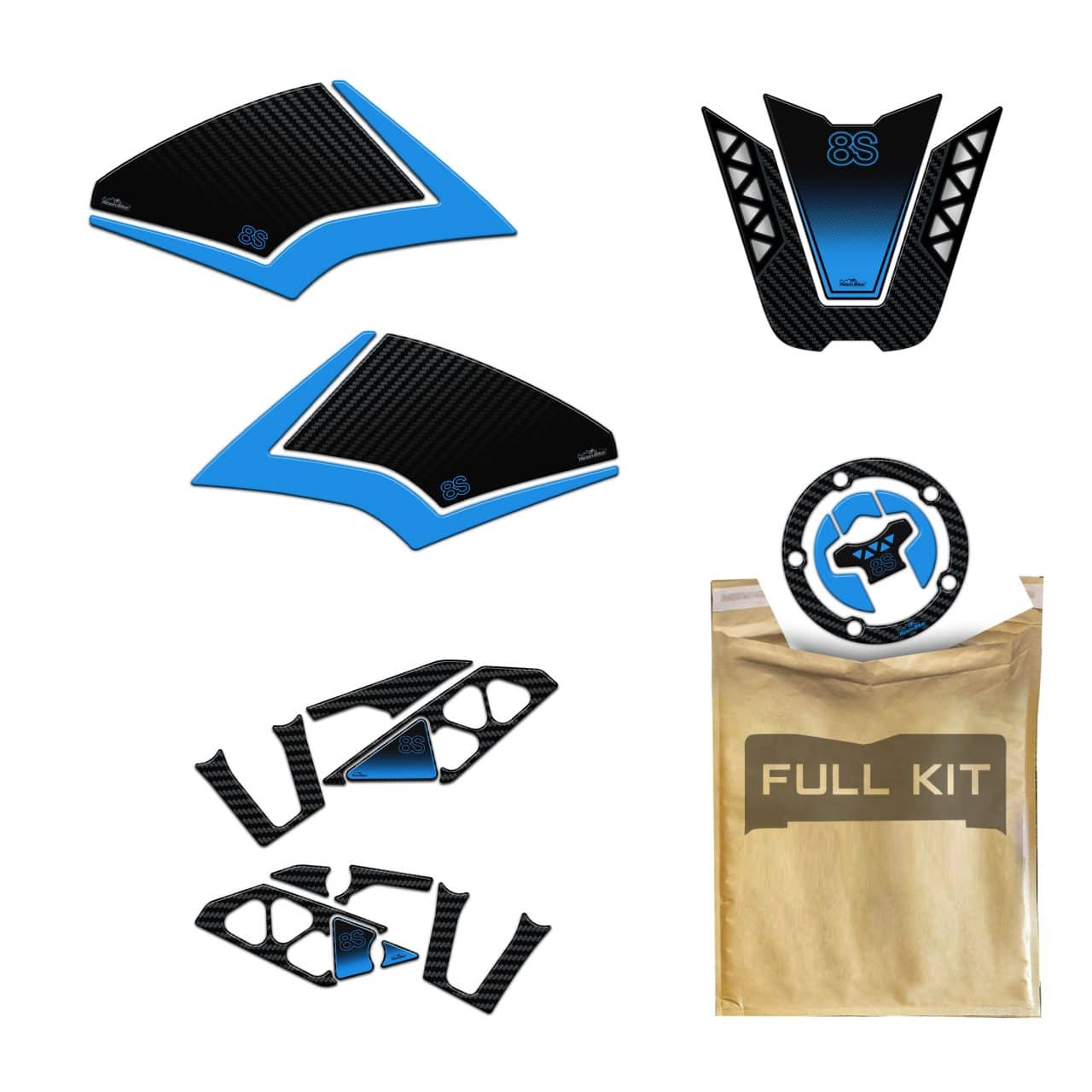 Kit Réservoir Full Autocollant Moto 3D compatibles avec Suzuki GSX 8S 2023