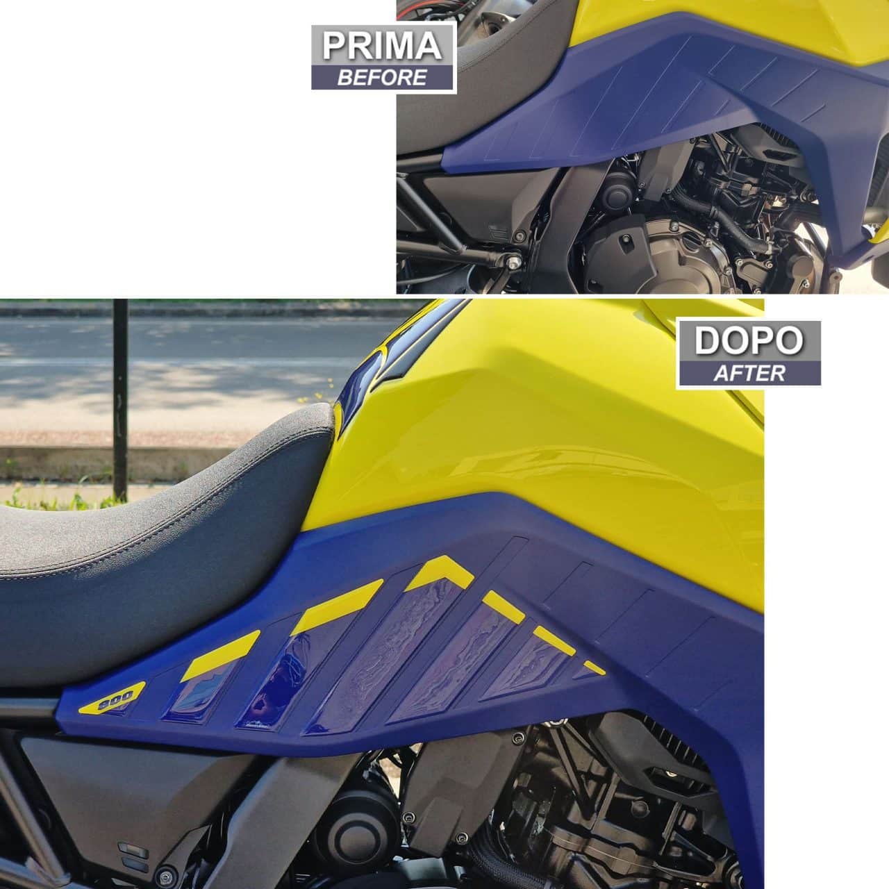 Adhesivos 3D compatible con Suzuki V-Strom 800 DE 2023 Tanque Laterales Amarillo - Imagen 3