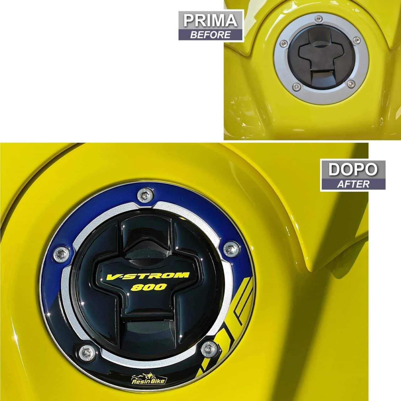 Pegatinas 3D compatibles con Suzuki V-Strom 800 DE 2023  Tapon Deposito Amarillo - Imagen 3