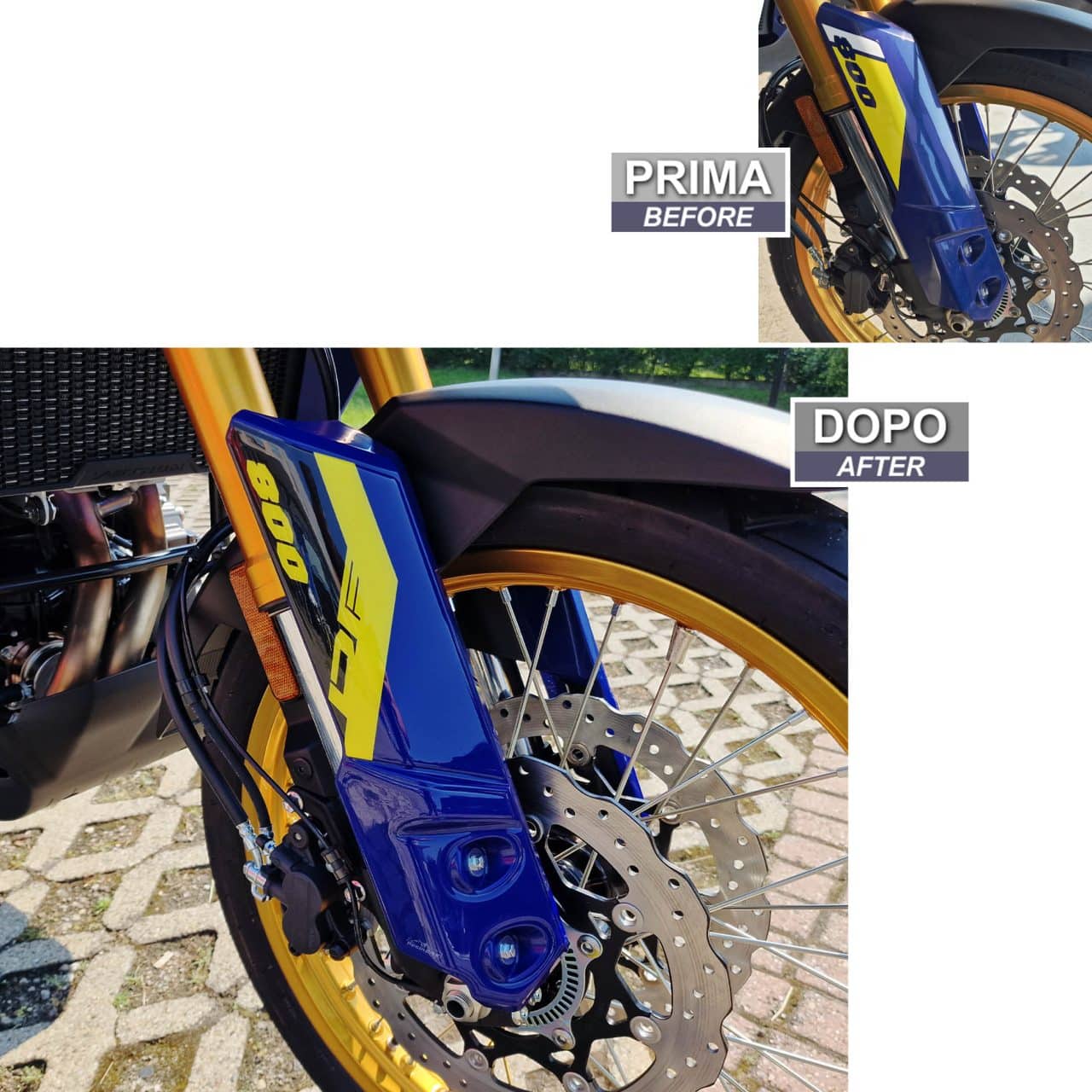 Adhesivos 3D compatibles con Suzuki V-Strom 800 DE 2023 Guardabarros Amarillo - Imagen 3