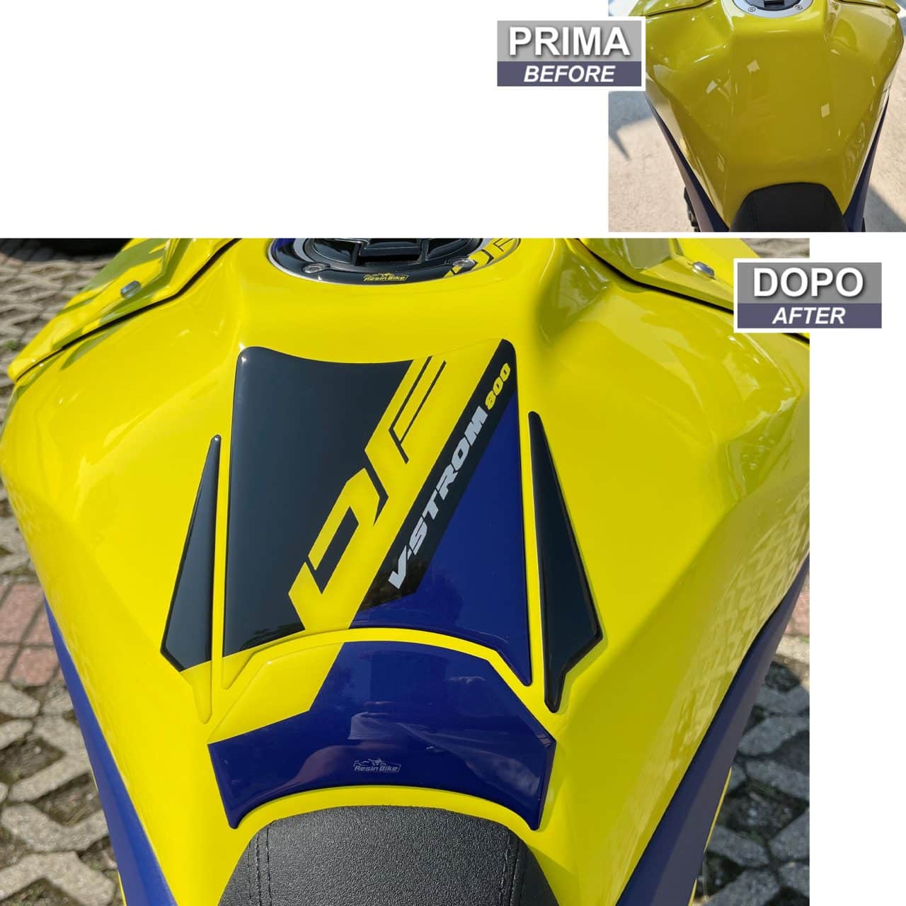 Stickers 3D compatible with Suzuki V-Strom 800 DE 2023 Tank Pad Yellow - Image 3