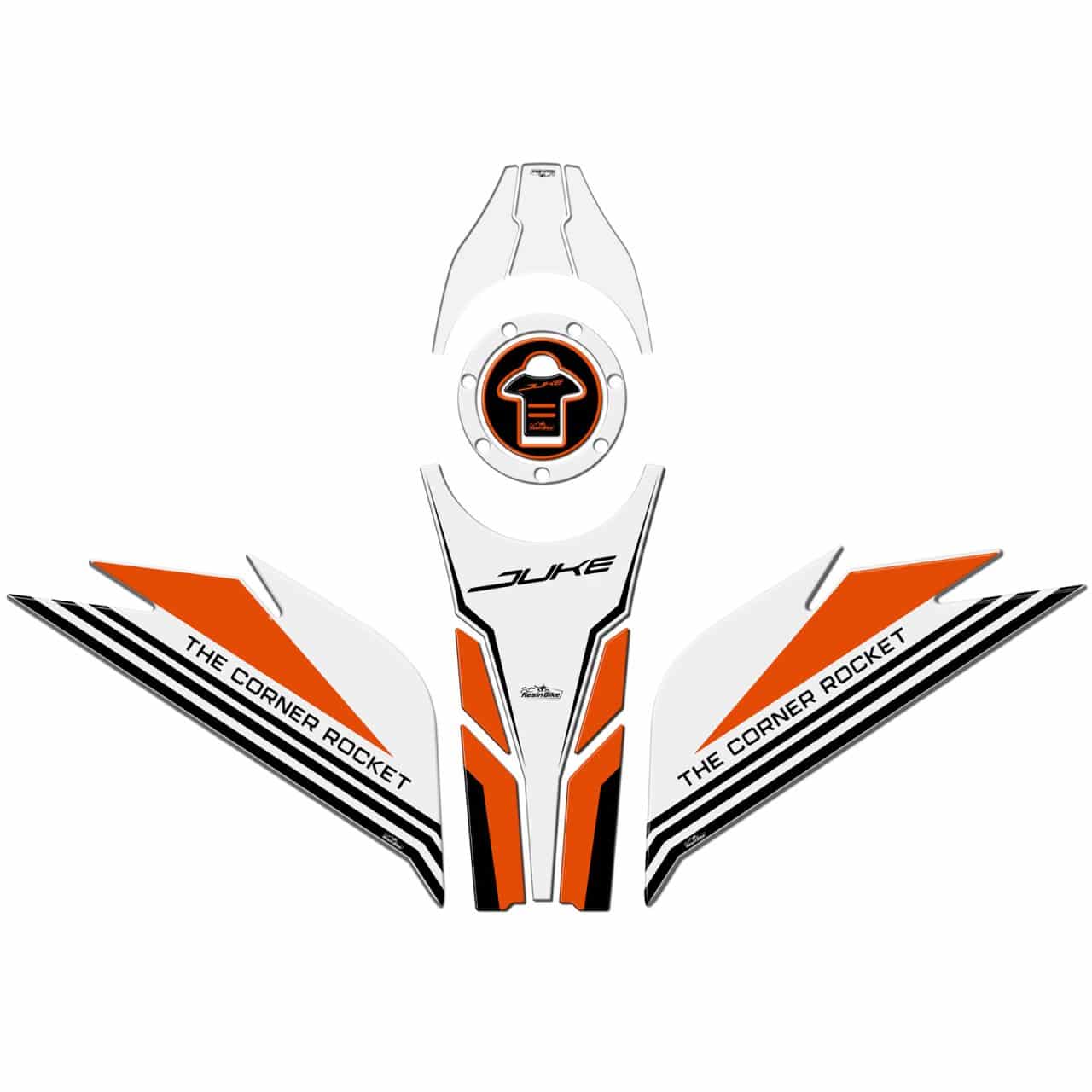 Kit Tank Basic Stickers 3D compatible with KTM Duke 390 2021-2023 White