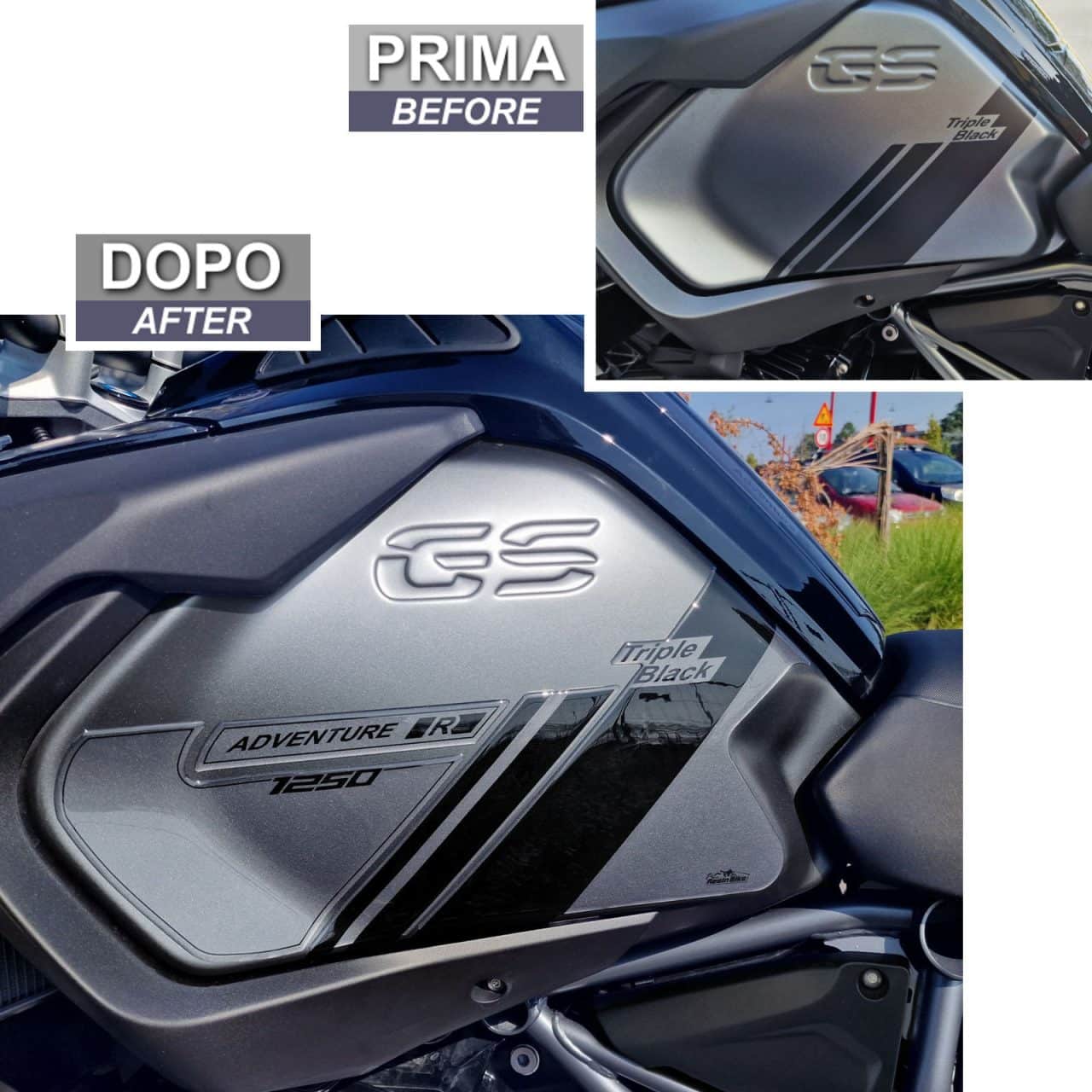 Stickers 3D compatible with BMW GS 1250 Adventure Triple Black 2023 Tank Side - Image 3