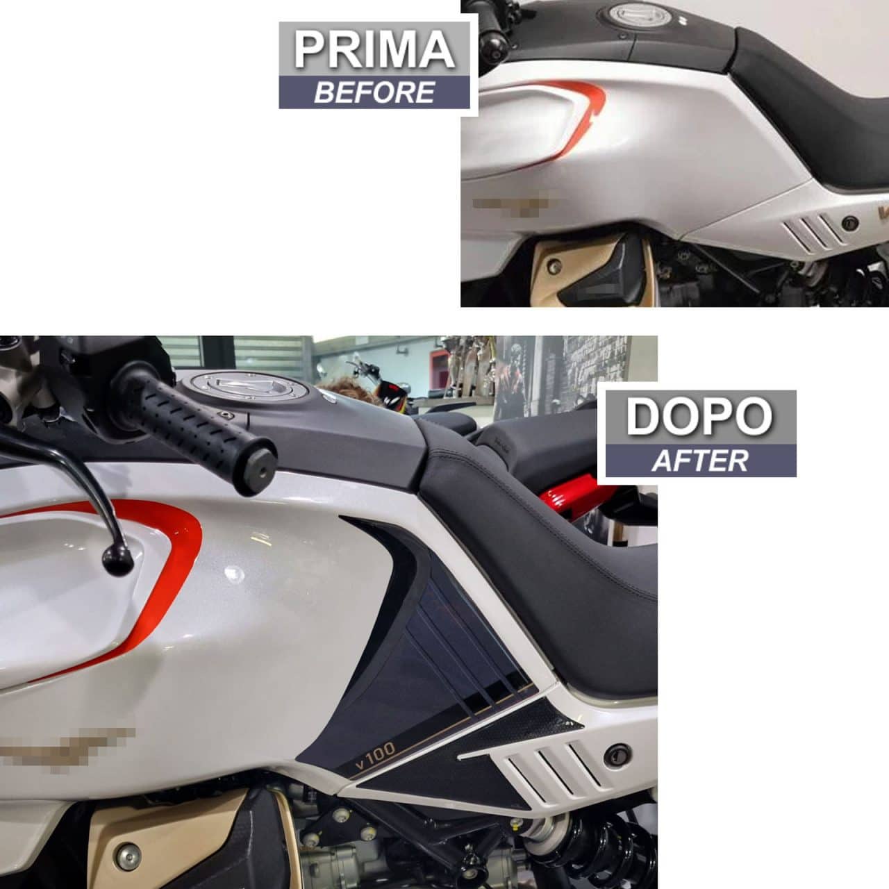 Motorcycle Stickers 3D compatible with Moto Guzzi V100 Mandello 2023 Tank Side - Image 3