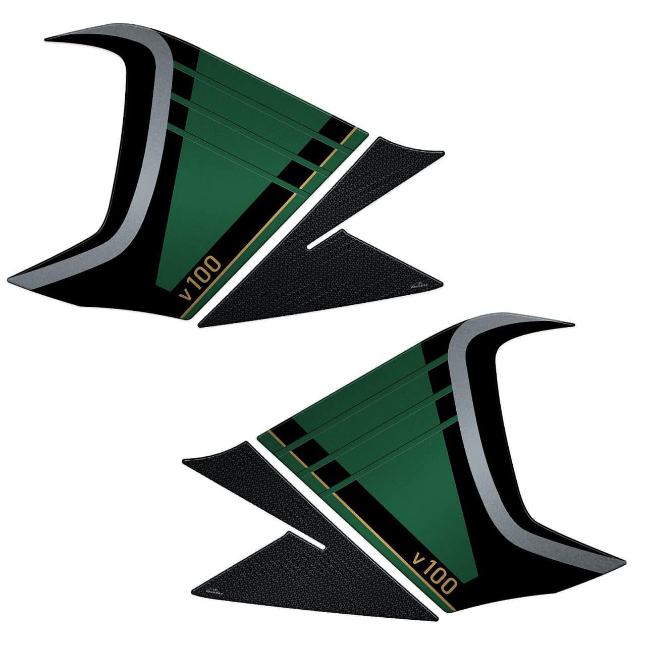 Stickers 3D compatible with Moto Guzzi V100 Mandello 2023 Tank Side Green - Image 2