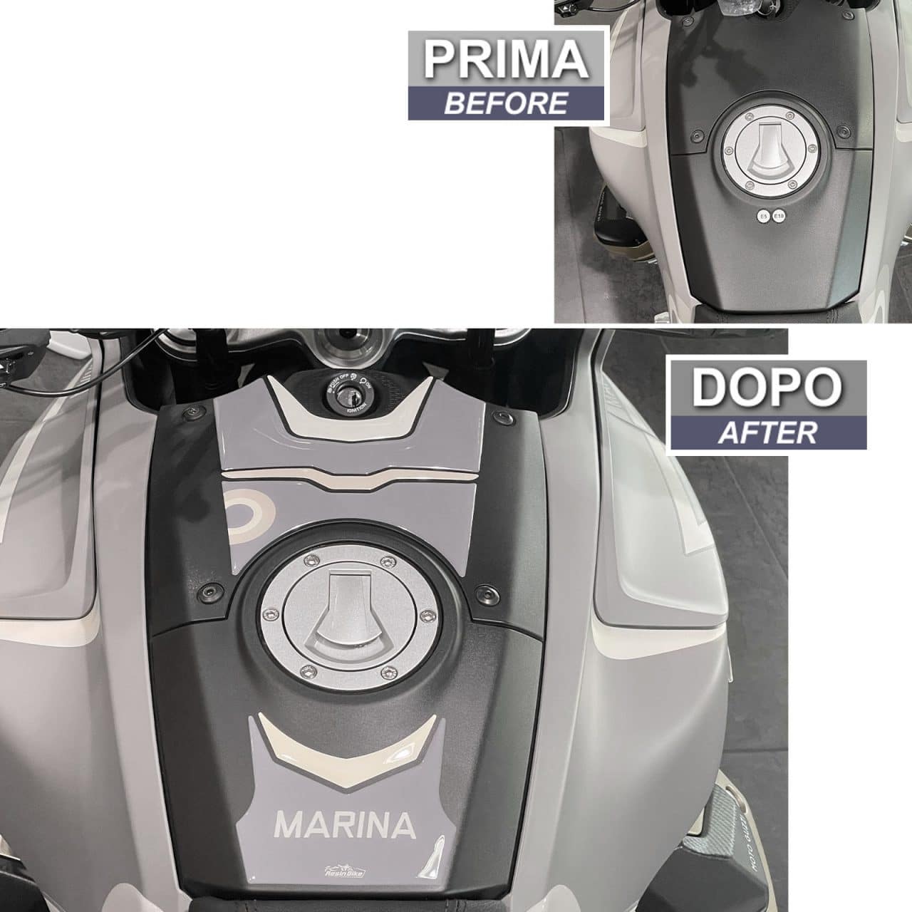 Kit Tank Basic Stickers 3D compatible with Moto Guzzi V100 Mandello 2023 Marine - Image 4