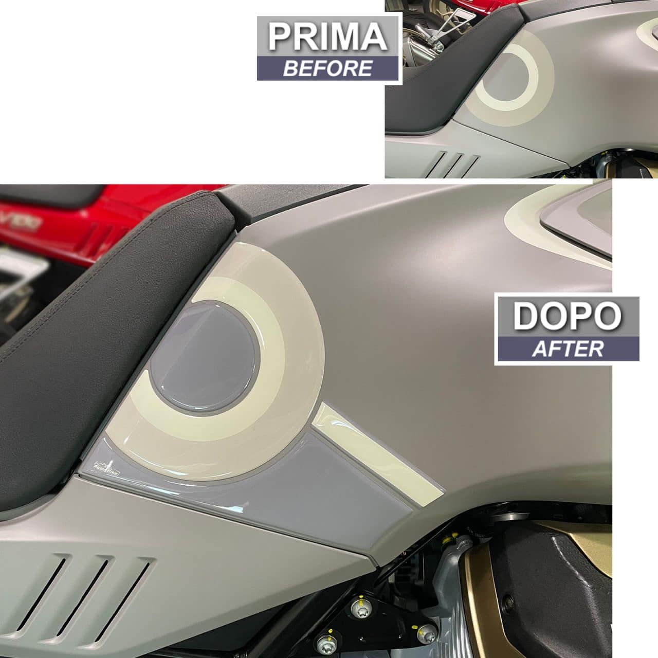 Kit Serbatoio Adesivi 3D compatibili con Moto Guzzi V100 Mandello 2023 Marina - immagine 6