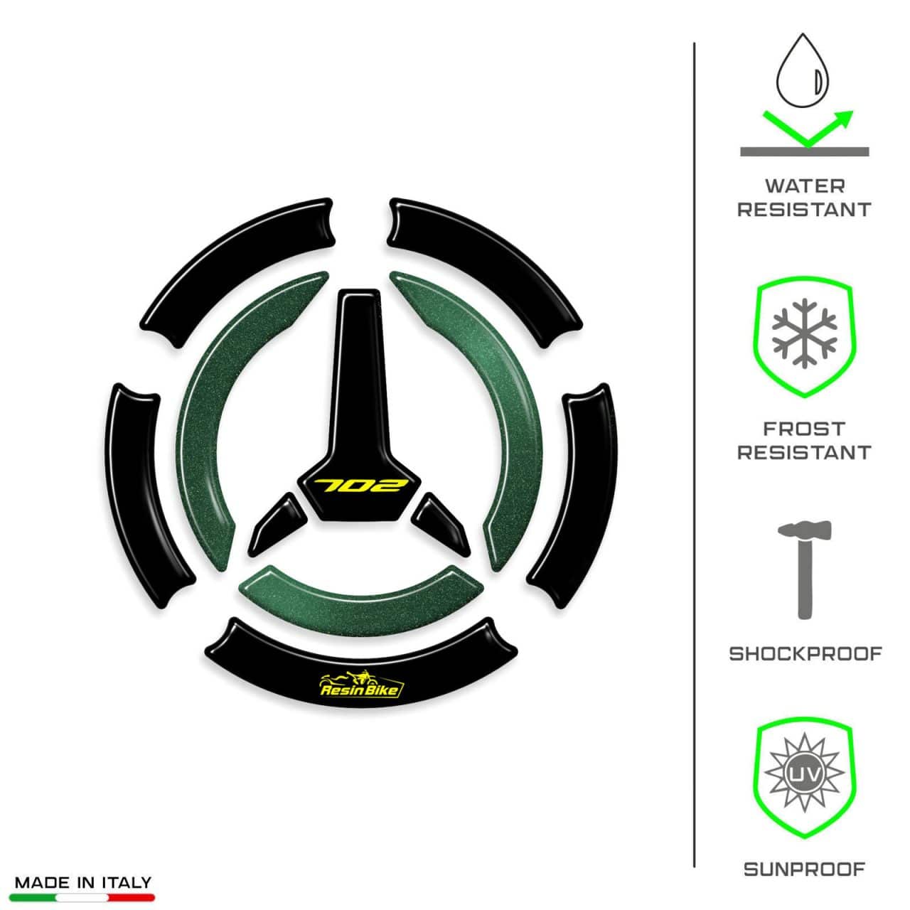 Aufkleber 3D Motorrad Kompatibel mit Benelli TRK 702X 2023 Tankdeckelschutz Grün – Bild 7