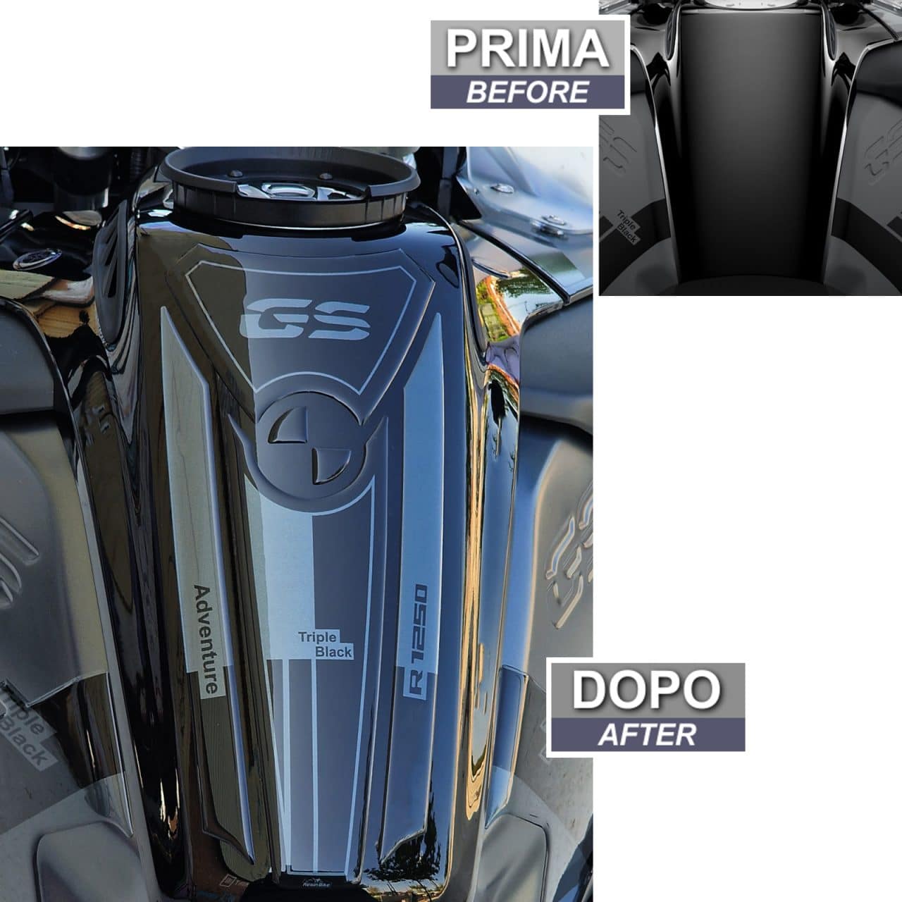 Stickers 3D compatible with BMW GS 1250 Adventure Triple Black 2021-2023 Tank Pad - Image 3