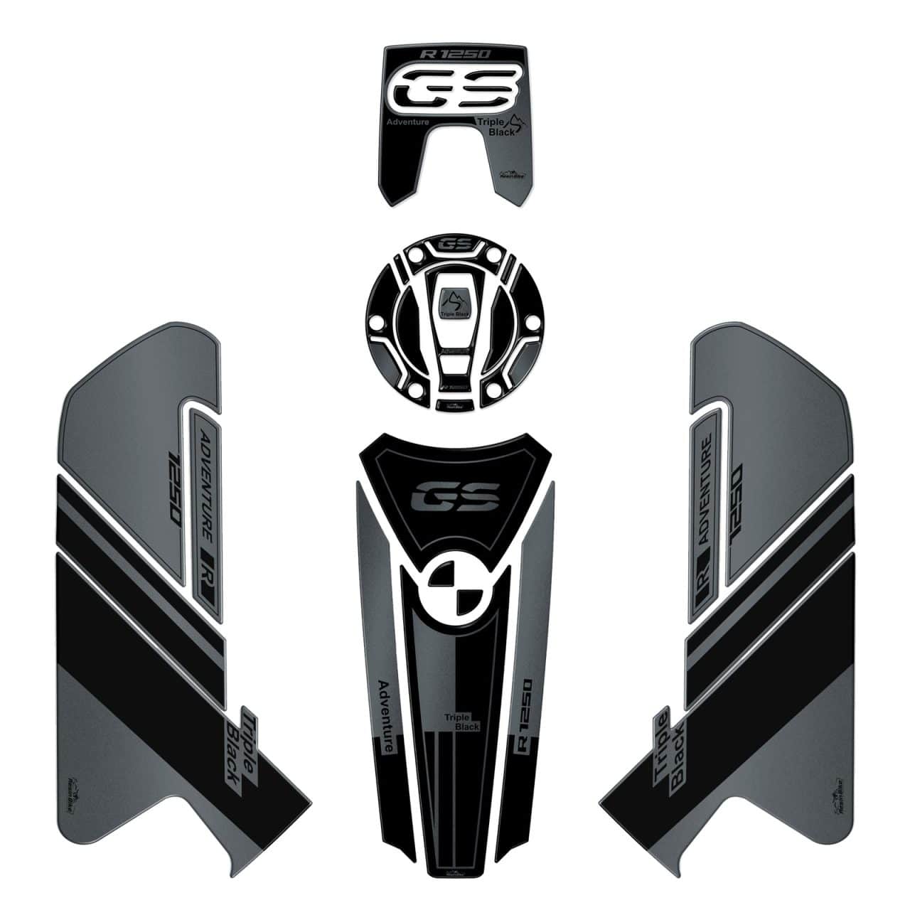 Kit Tank Basic Stickers 3D compatible with BMW GS 1250 Adventure Triple Black 2023