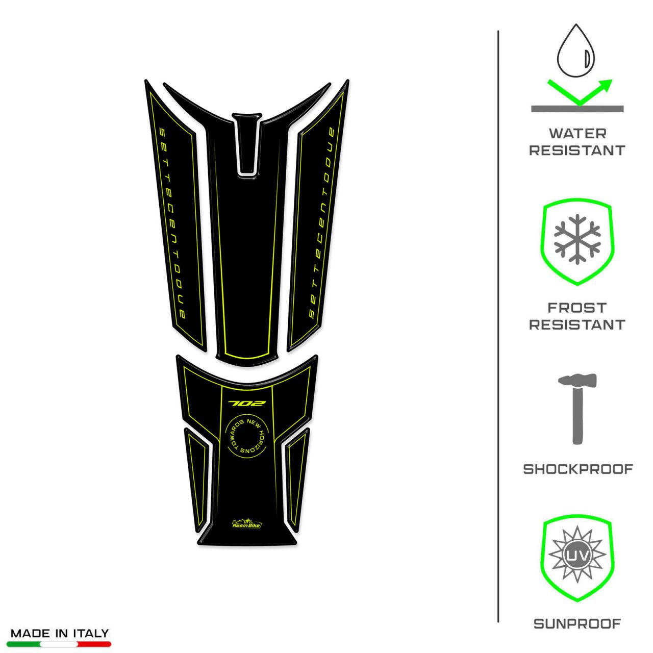 Autocollant Moto 3D compatibles avec Benelli TRK 702X 2023 Réservoir Jaune – Image 7