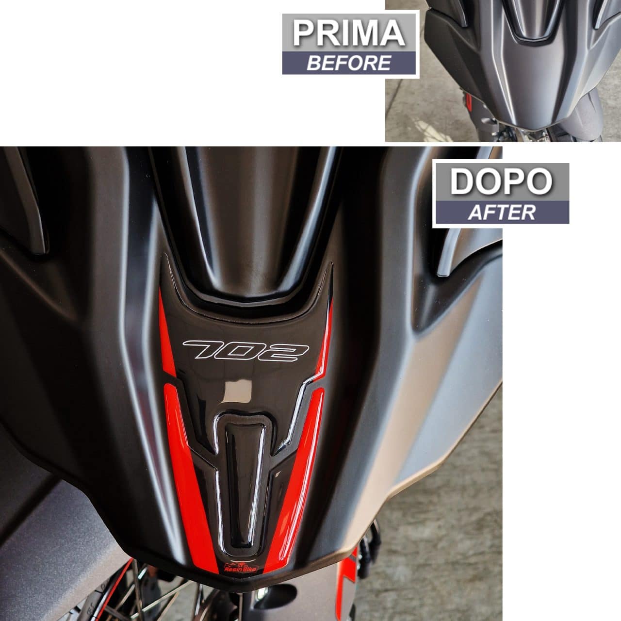 Adhesivos 3D Moto compatibles con Benelli TRK 702X 2023 Puntales Frontales Rojo - Imagen 3