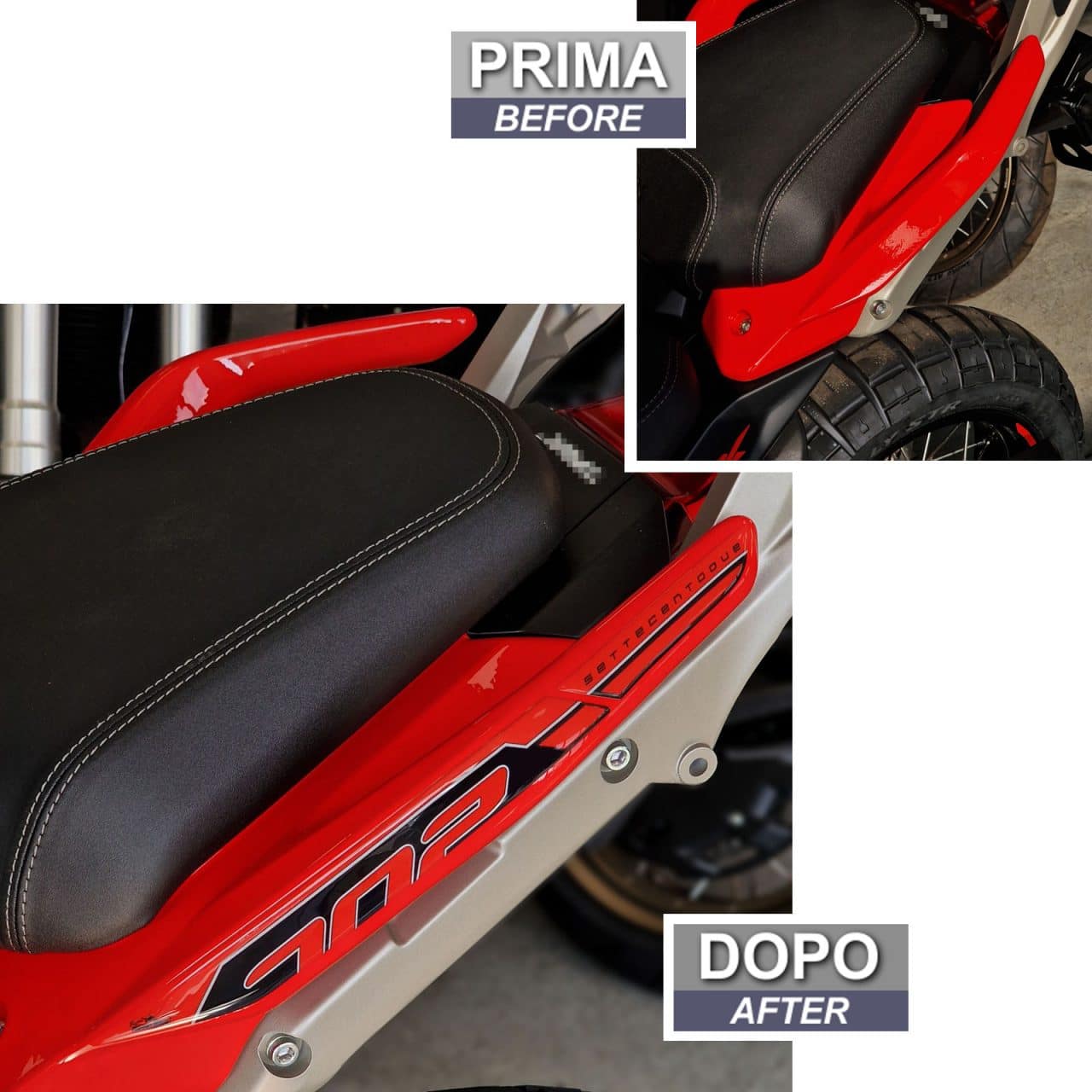 Adesivi 3D compatibili con Benelli TRK 702X Maniglie Passeggero Rosse - immagine 3