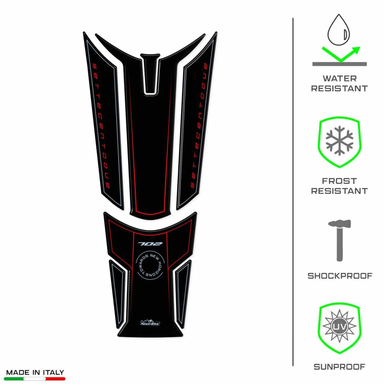 Aufkleber 3D Motorrad Kompatibel mit Benelli TRK 702X 2023 Tank-Schutzfolie Rot – Bild 7