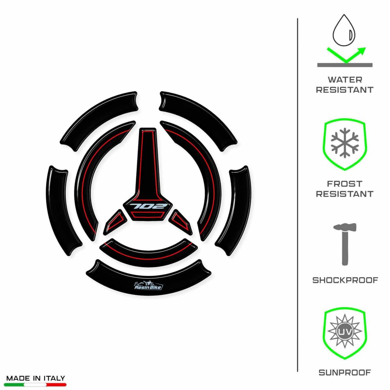 Adesivi 3D Resinati compatibili con Benelli TRK 702X Tappo Serbatoio Rosso - immagine 7