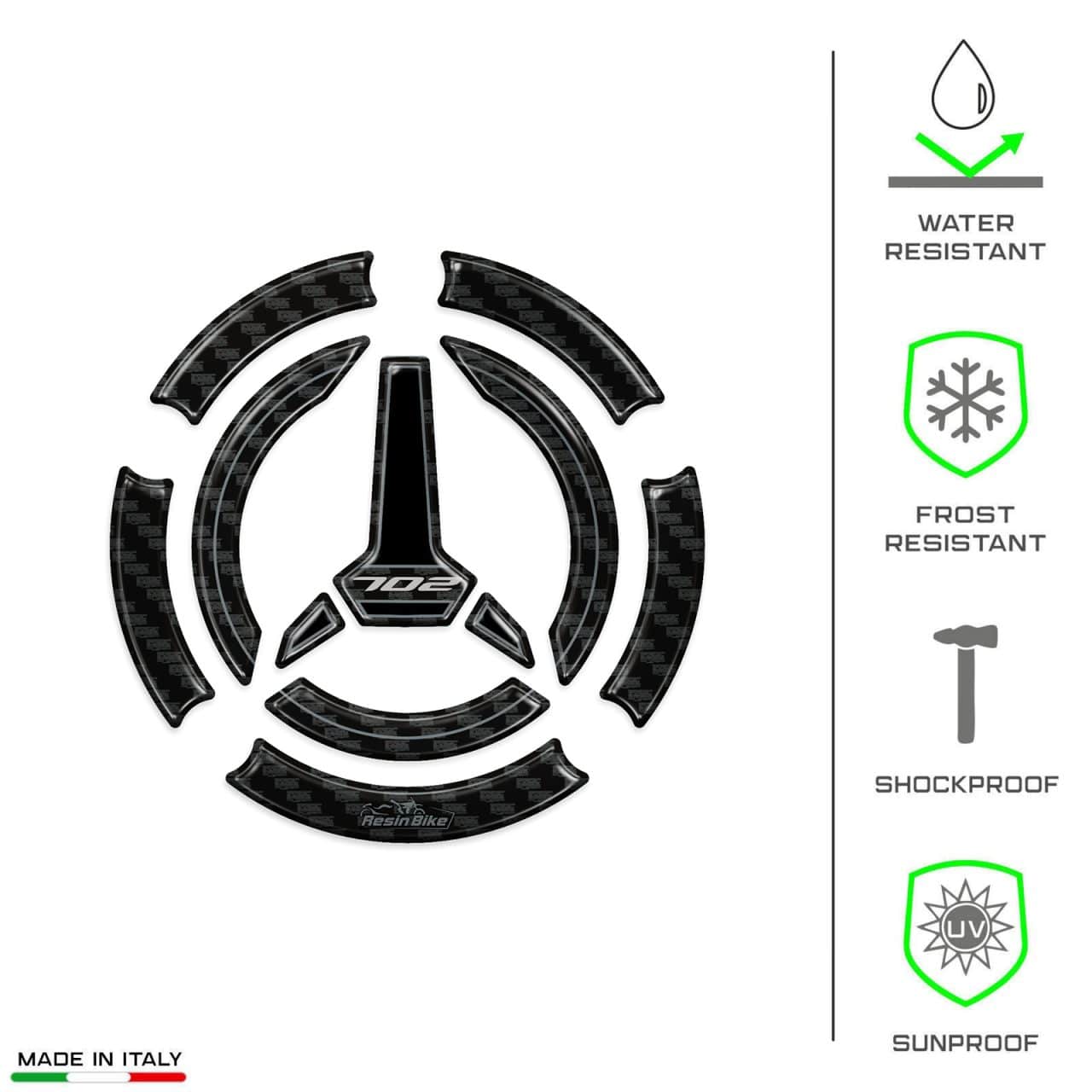 Adesivi 3D Resinati compatibili con Benelli TRK 702 Tappo Serbatoio Neutro - immagine 7