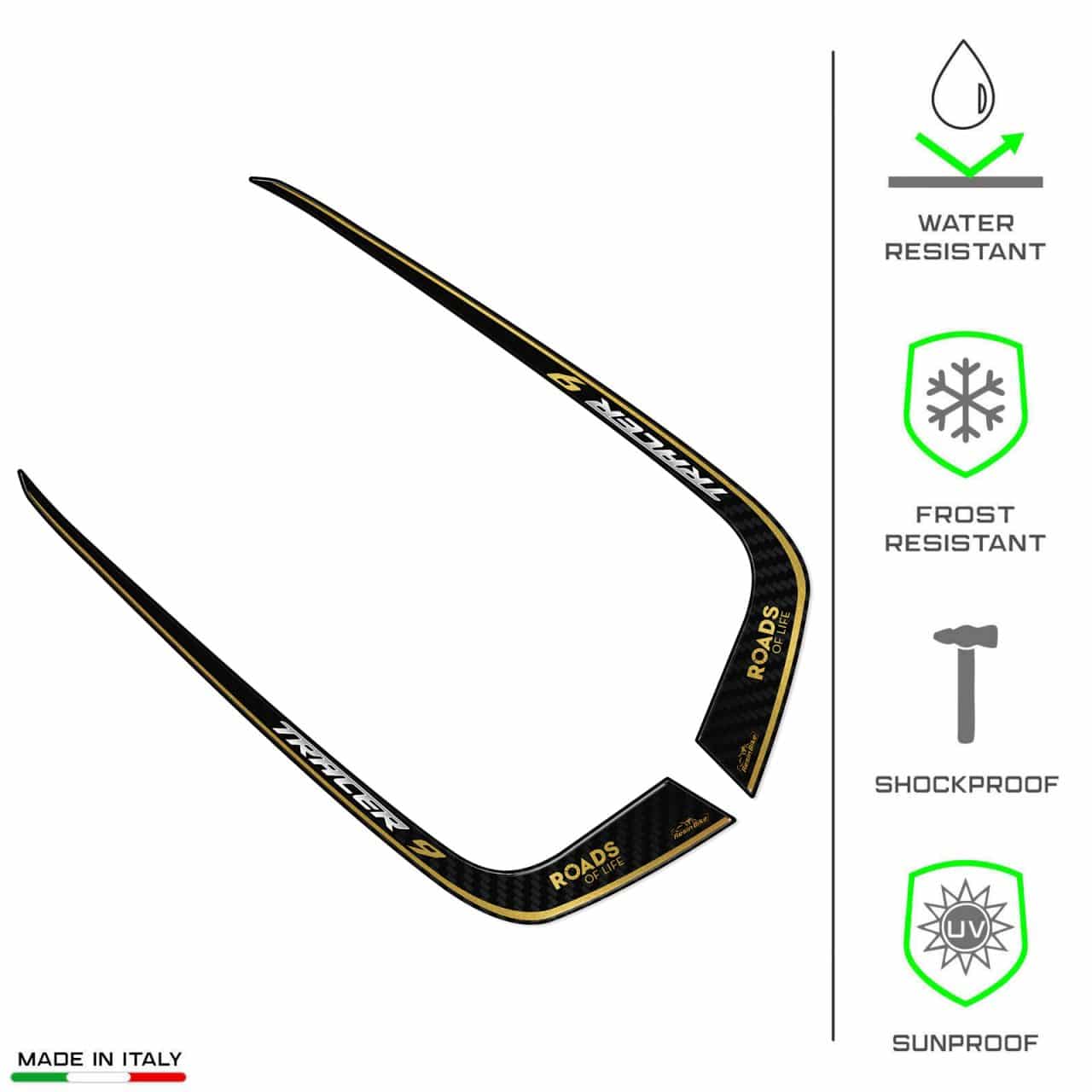 Adesivi 3D compatibili con Yamaha Tracer 9 - 9 GT 2021-2024 Maniglie Passeggero - immagine 7