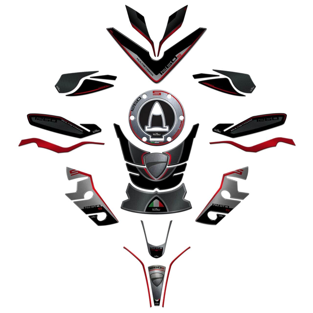 Full Kit Motorcycle Stickers 3D compatible with Ducati Multistrada 1260 S 2020