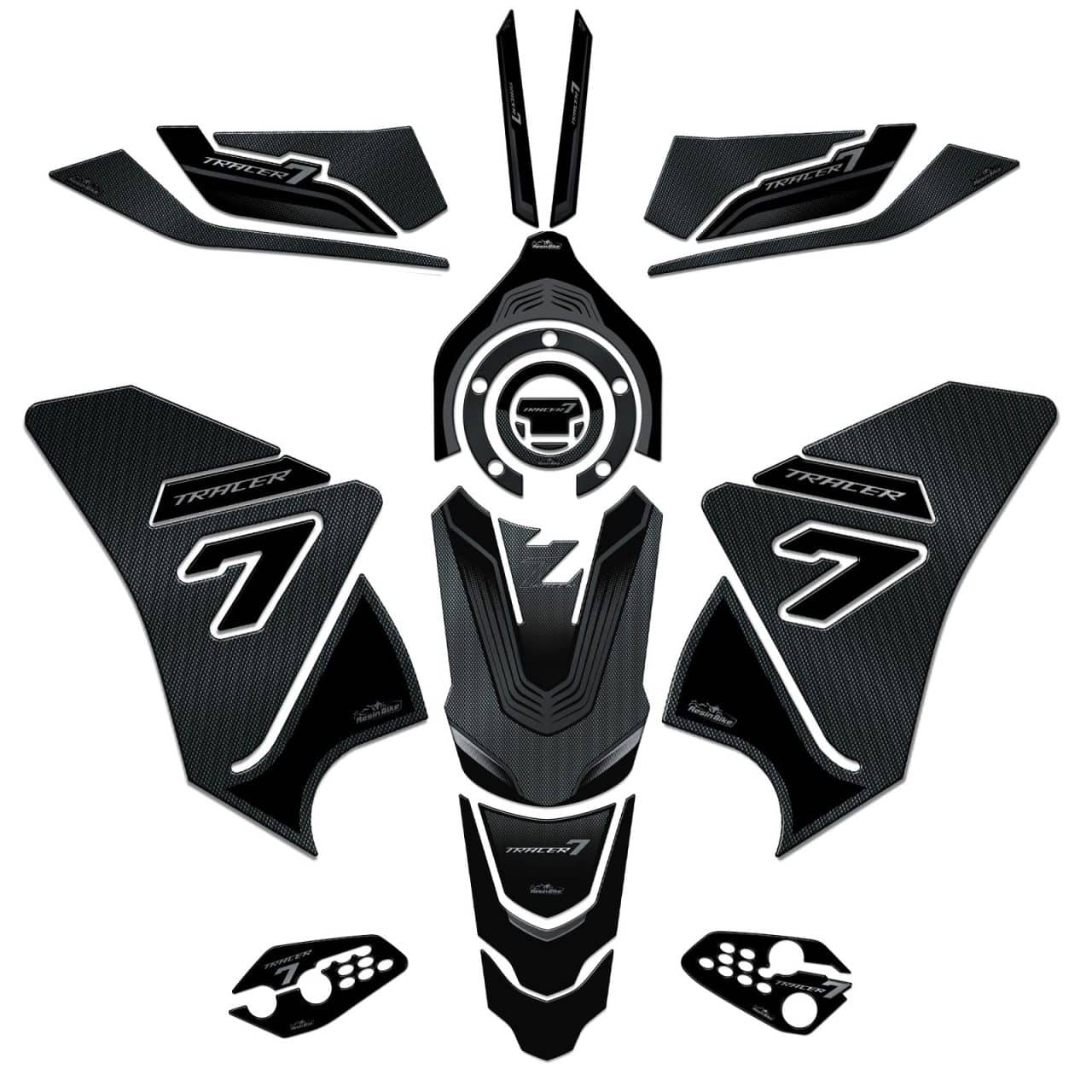 Kit Tank Full Motorcycle Stickers 3D compatible with Yamaha Tracer 7 2021-2024