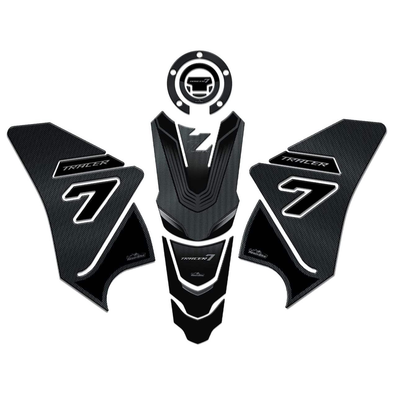 Kit Tank Basic Motorcycle Stickers 3D compatible with Yamaha Tracer 7 2021-2024