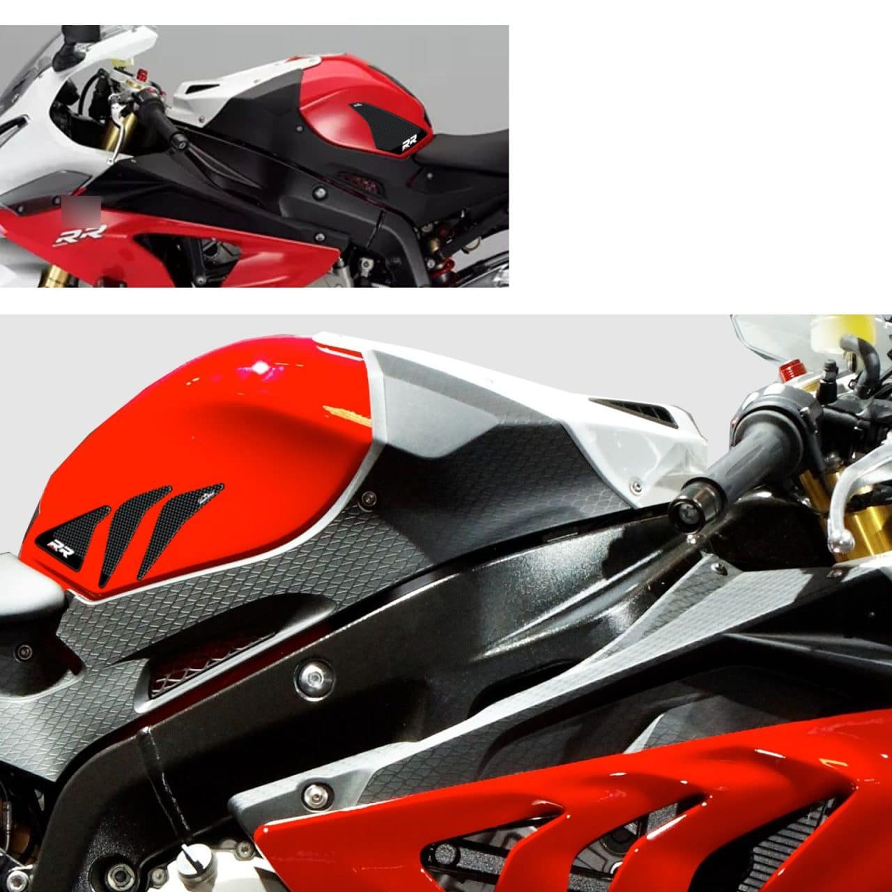 Adesivi 3D compatibili con BMW S 1000 RR 2012 2014 Protezioni Laterali Serbatoio - immagine 2