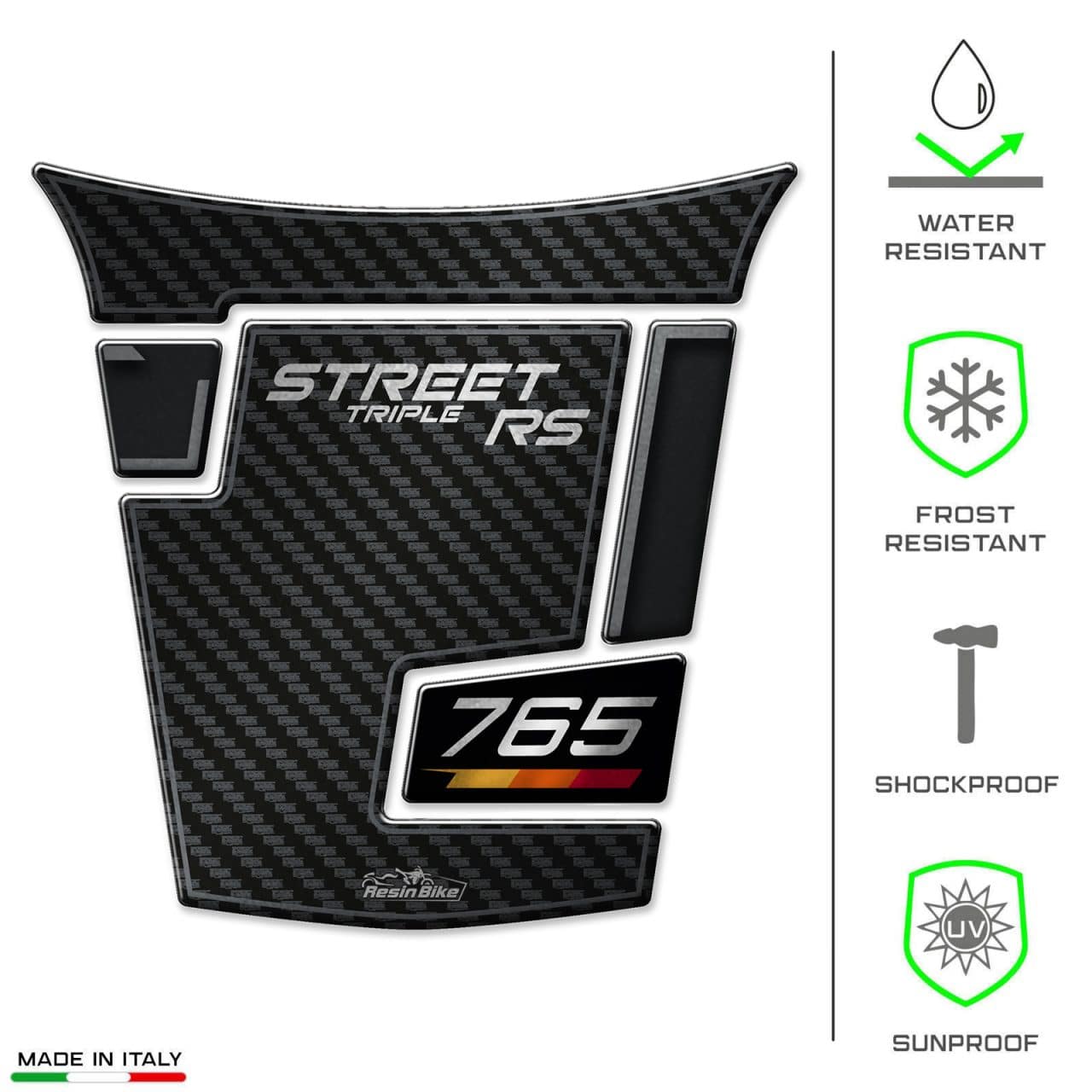 Paraserbatoio Adesivi 3D compatibili con Triumph Street Triple 765 RS 2023 - immagine 7