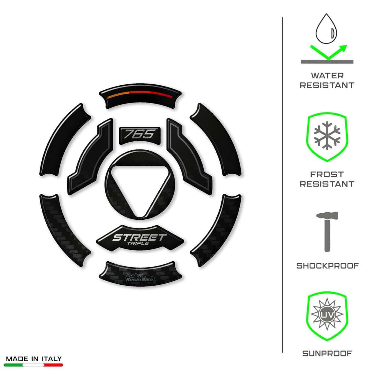 Aufkleber 3D Kompatibel mit Triumph Street Triple 765 RS 2023 Tankdeckel – Bild 7