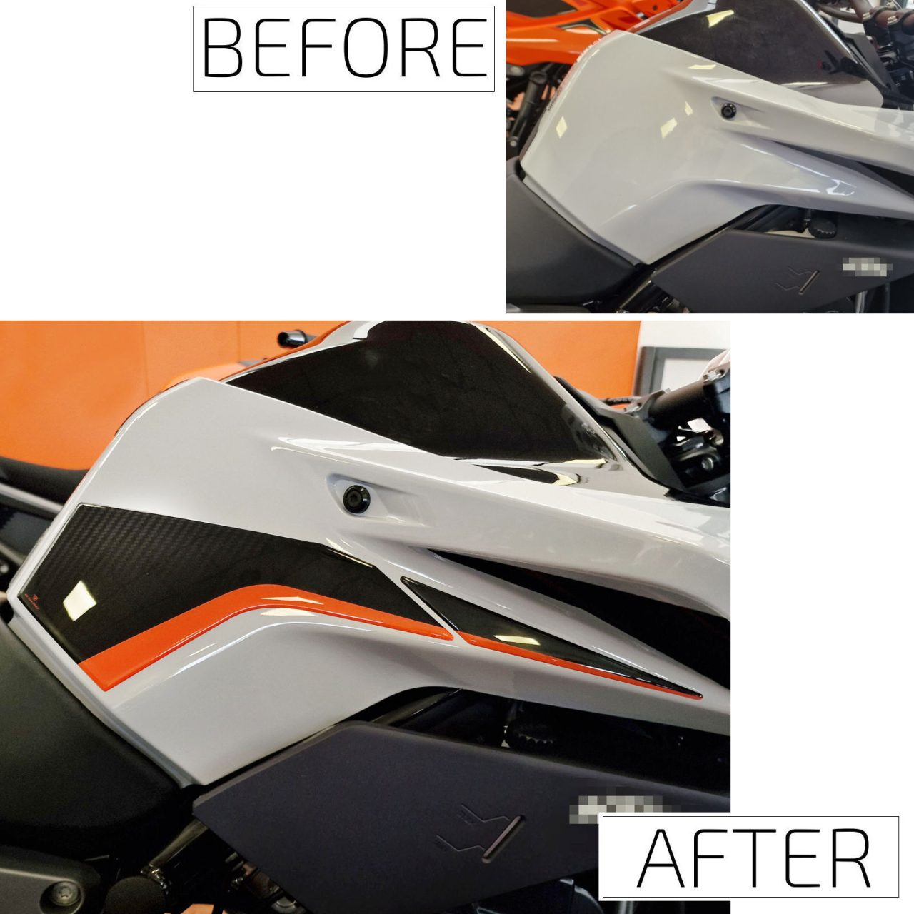 Adesivi 3D compatibili con KTM 790 - 890 Duke 2022-2024 Laterali Serbatoio Grip - immagine 3