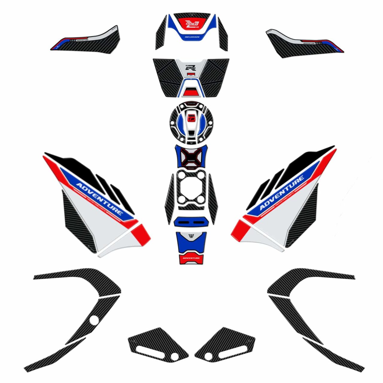 Kit Integrale Adesivi 3D compatibili con Bmw R 1300 GS Adventure Trophy 2025