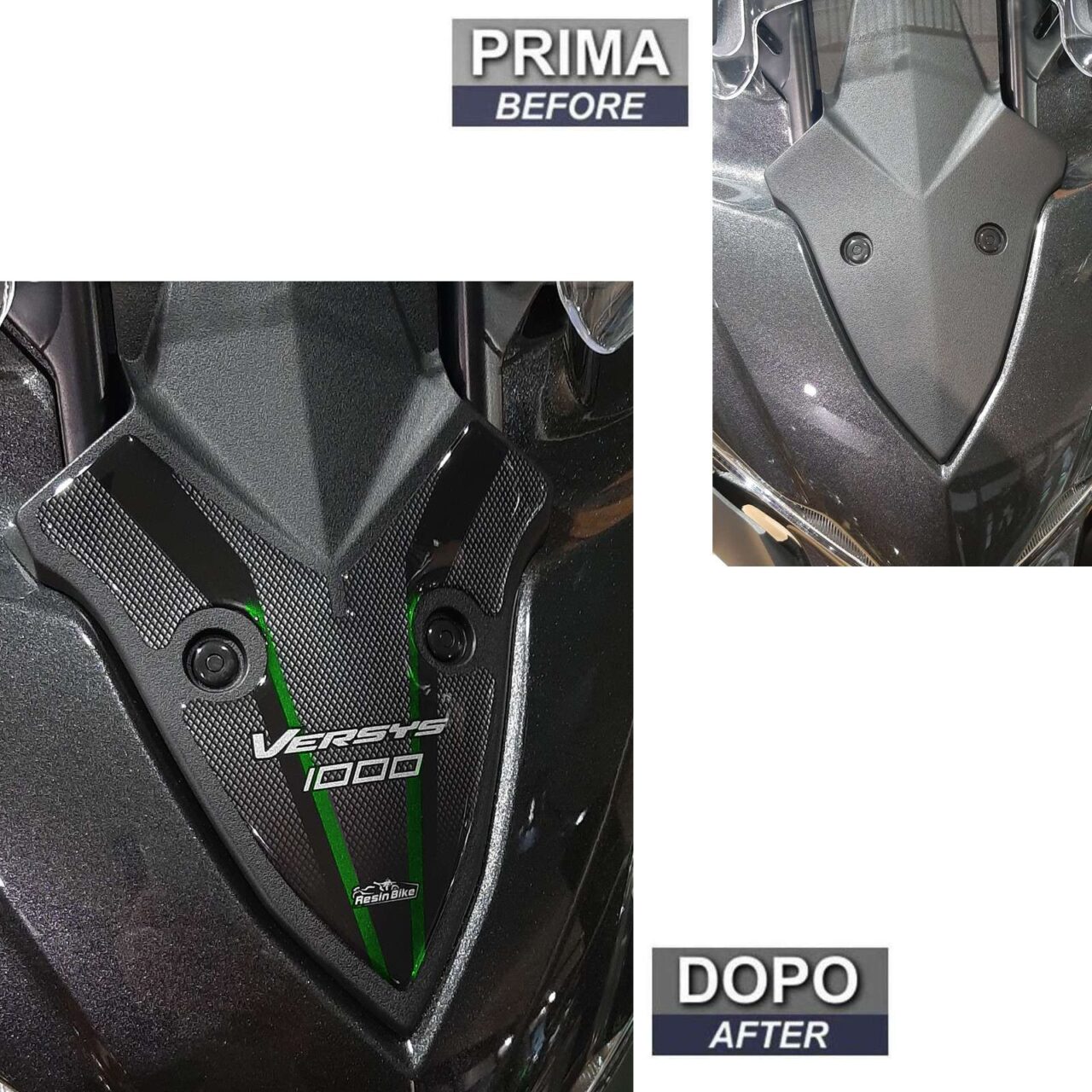 Adhesivos 3D compatibles con Kawasaki Versys 1000 2017-2025 Frontal Verde - Imagen 3