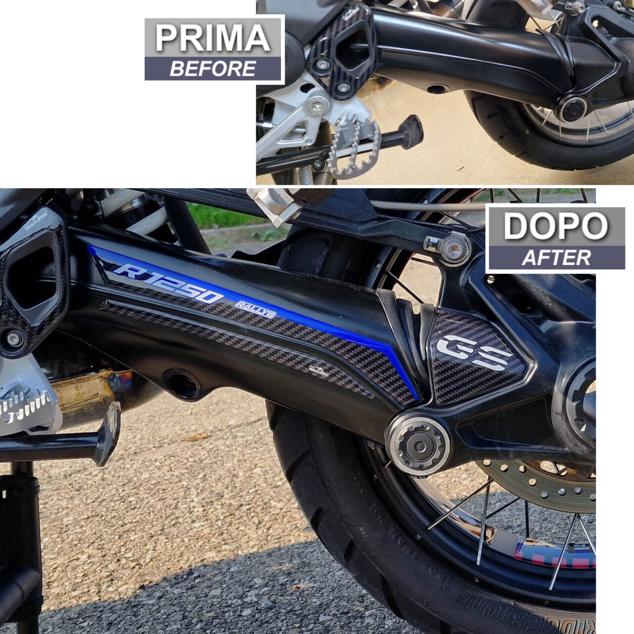 Adesivi 3D compatibili con BMW GS 1250 Adventure Rallye 2021-2024 Forcellone - immagine 3