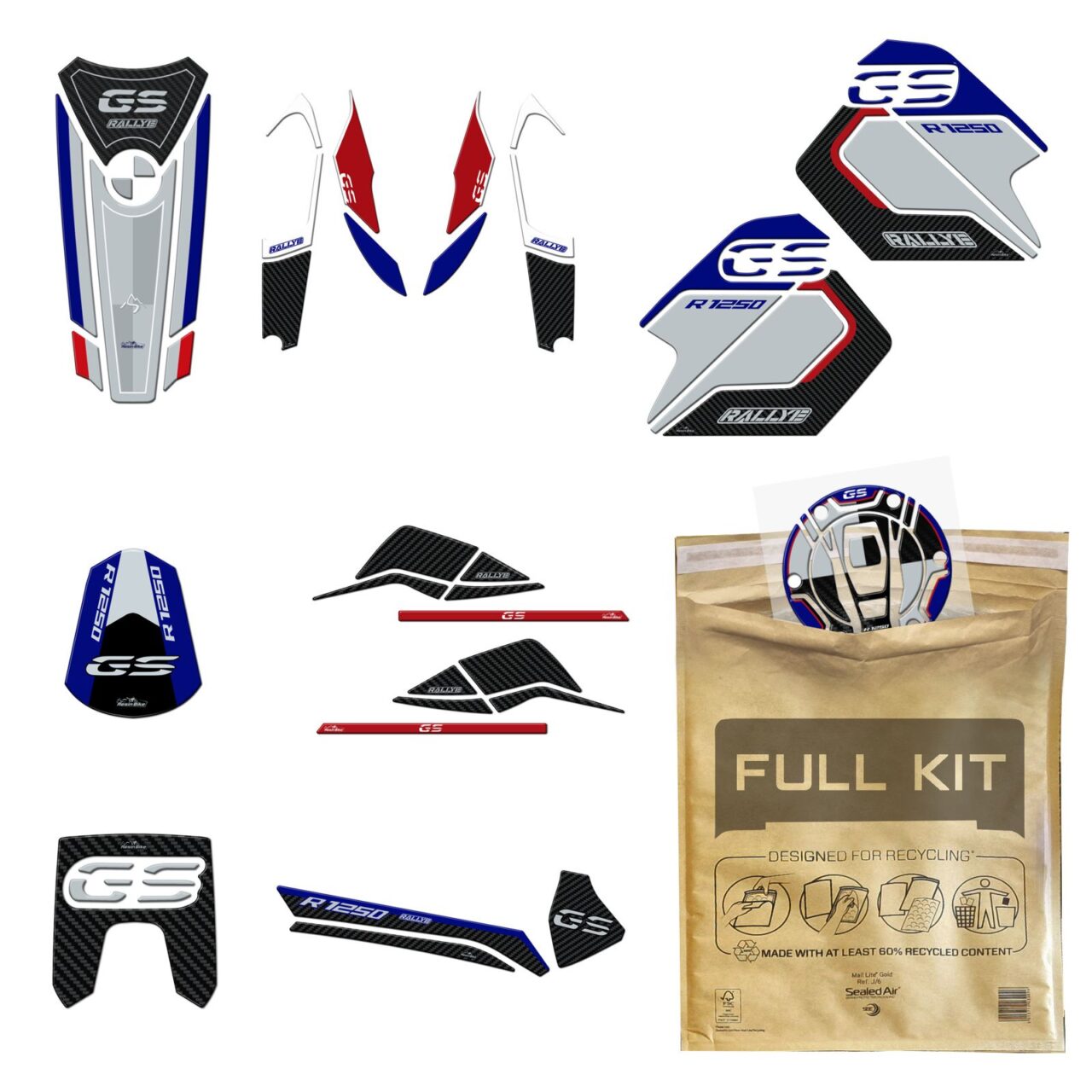 Kit Tank Full Stickers 3D compatible with Bmw GS 1250 Adventure Rallye 2021-2024