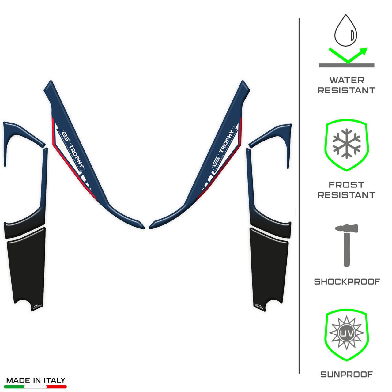 Adesivi 3D compatibili con BMW GS 1250 GS - GS Adventure Trophy 2024 Parafango - immagine 7