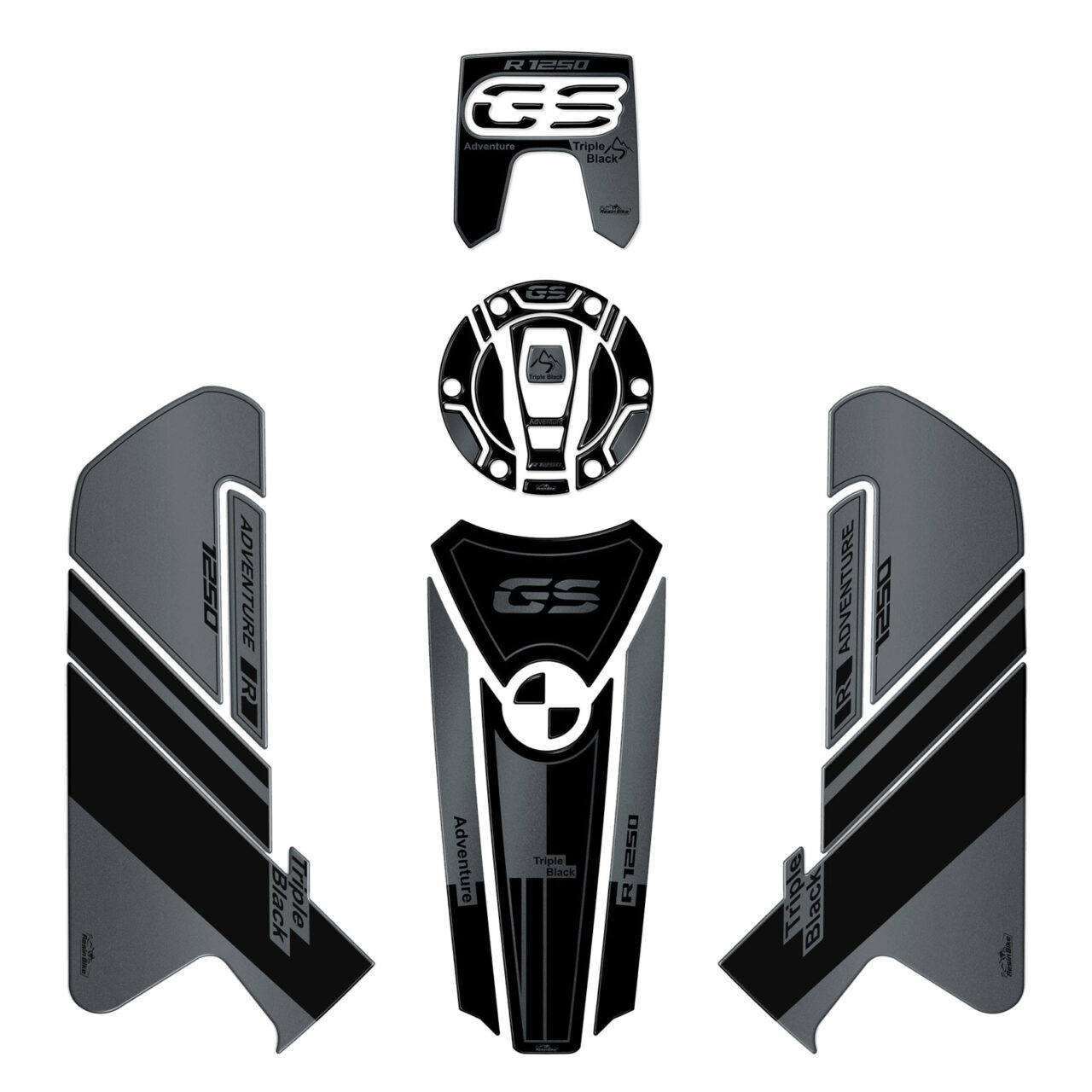 Kit Basic Stickers 3D compatible with BMW GS 1250 Adventure Triple Black 2024