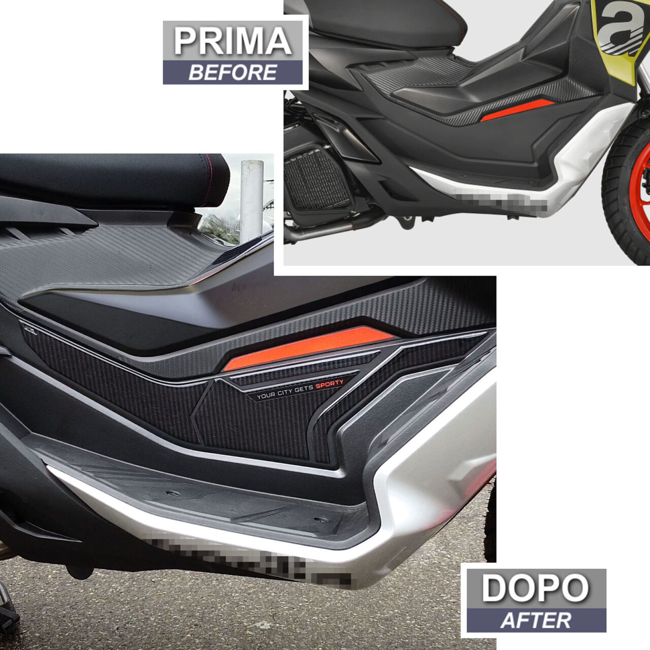 Motorcycle Stickers 3D compatible with Aprilia SR 125-200 2025 Side Footboard - Image 3