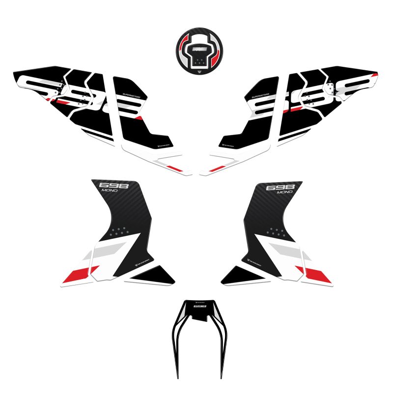 Kit Tank Basic Aufkleber 3D Kompatibel mit Ducati Hypermotard 698 Mono 2024-2026