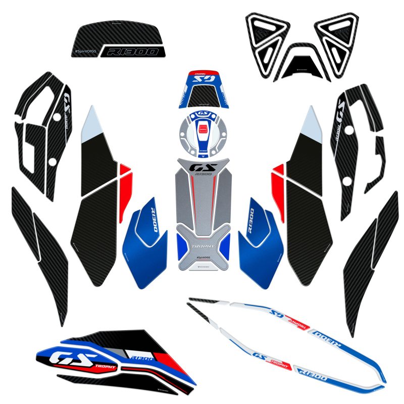 Kit Intégrale Autocollant Moto 3D compatibles avec Bmw R 1300 GS Trophy 2023-2026